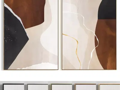 Plaster Two Photo Frame 381 Low-poly 3D model