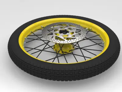 Drift-trike tricycle with two wheels 3D model
