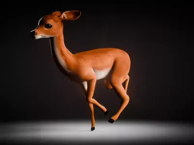 Stylized Doe Low-poly 3D model