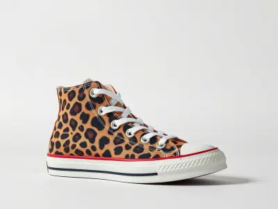 Cheetah Print High-Top Sneaker model pack Low-poly 3D model