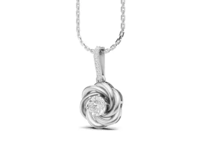Twist Knot Diamond Pendant For Women 3D print model