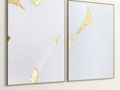 Plaster Two Photo Frame 328 Low-poly 3D model