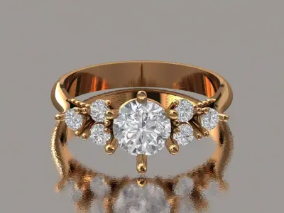 Luxury Diamond Womens Engagement Ring Jewelry 3D print model