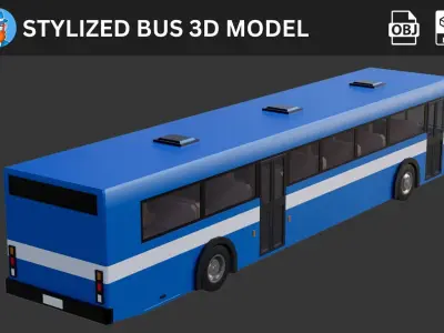 Stylized Bus 3D Model 3D model
