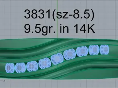 Channel Setting Band Ring 3831 3D print model