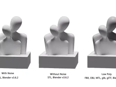 Hugging Lovers Statue 3D print model