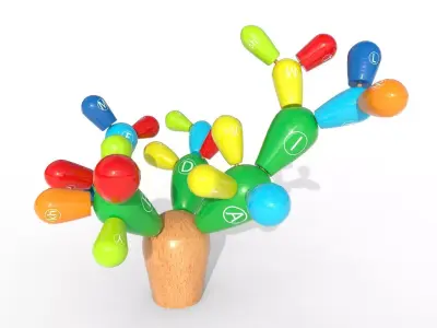 Cactus decorative toy  Low-poly 3D model