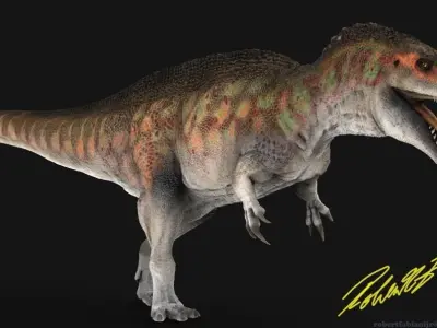 Acrocanthosaurus dinosaur Low-poly 3D model