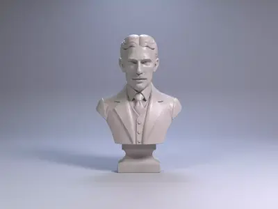 Nikola Tesla Bust Sculpture 3D Print STL Printable Bust 3D print model