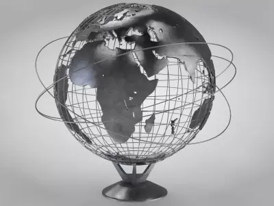 Earth Globe With Stand 3D model