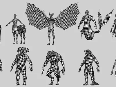 10 Mythical Creatures  Low-poly 3D model