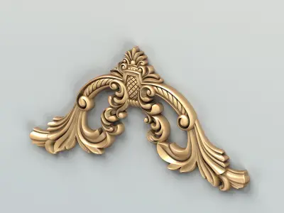 Carved decor horizontal 044 3D model