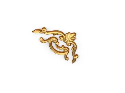 Classic carved corner decor ornament 372 3D model
