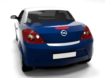 OPEL TIGRA CABRIO CLOSED LOWPOLY Low-poly 3D model