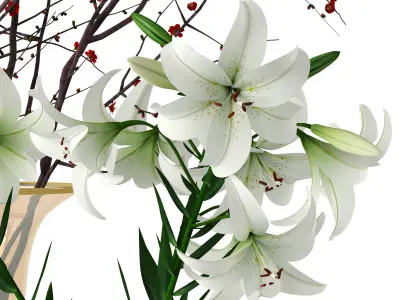 Griffe Montenapoleone vases with flowers 3D model