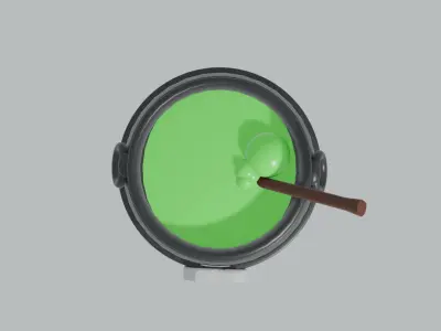 Witch Cauldron Low-poly 3D model