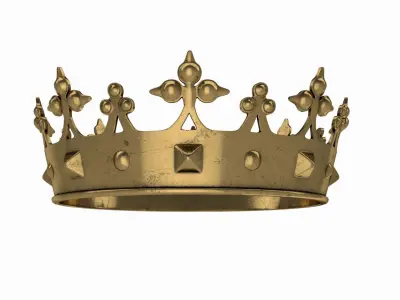 Golden Scratched Crown 3D model