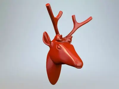 Deer head 3D model 9