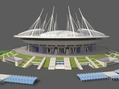 Zenit arena Krestovsky stadium Low-poly 3D model