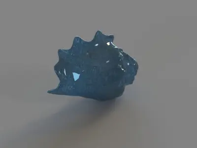 Triton Shell Steel Blue Blown Glass 3D model