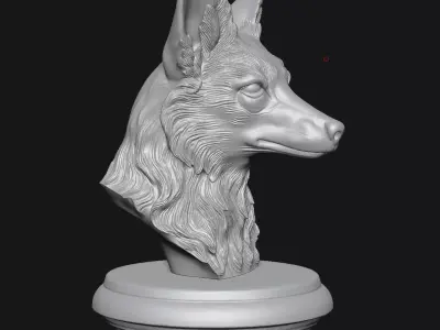 Fox sculpture 3D print model