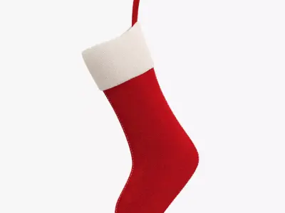 Christmas Stocking Red Low-poly 3D model