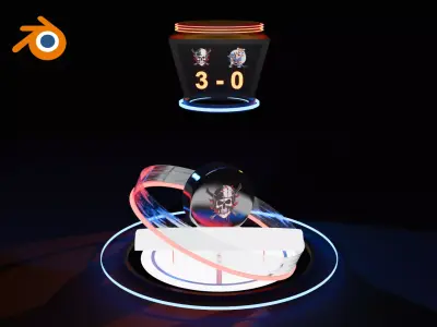 Hockey mini arena Blender animation template 3D model
