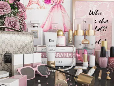 girls accessories  Low-poly 3D model