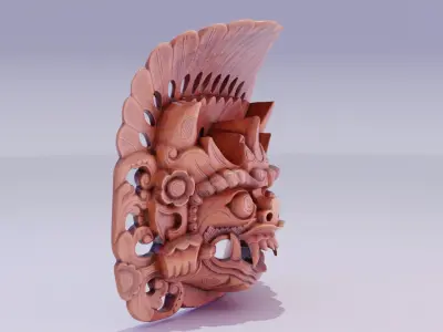 African Mask 03 high-poly 3D model