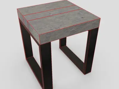 Stool 10 Low-poly 3D model