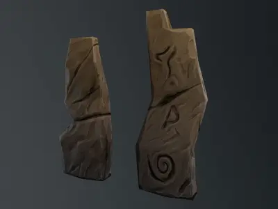 Stylized Runestone GameReady Model Free low-poly 3D model