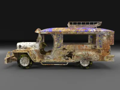Rusty Philippine Jeepney 3D model