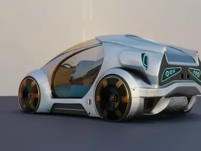 3Dpro CAR scifi 3 Low-poly 3D model