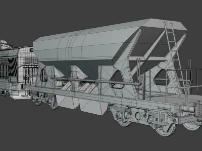 Cargo train PBR VII 3D model