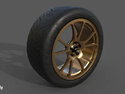 Konig Freeform 17x9 PCD 5x100 Rim Low-poly 3D model