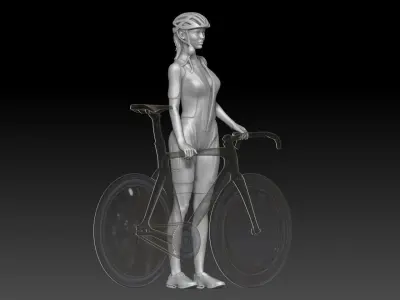 bicycle girl 4 3D print model