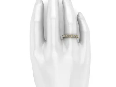 Eternity diamond ring 2 mm gems set 3D print model