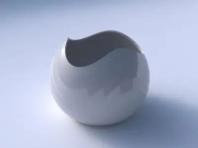 Bowl Spheric wavy with small horizontal sections 3D print model