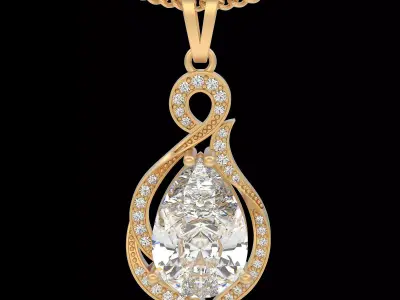 Lux pendant silver gold printable jewelry 3D model 3D print model