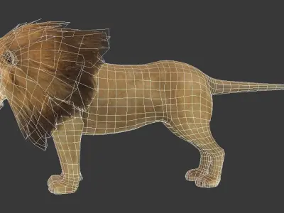 lion animal Low-poly 3D model