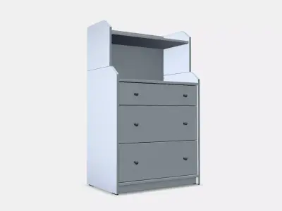 HAUGA chest of drawers with 3 drawers and shelf 3D model