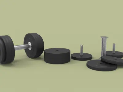 Dumbbell 3-12 kg 3D model