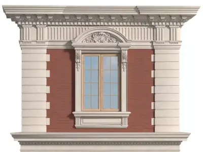 Classic facade with rusticated stone 3D model