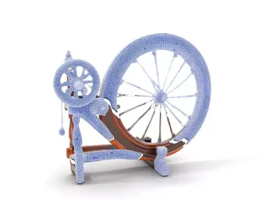 Antique Spinning Wheel model pack Low-poly 3D model