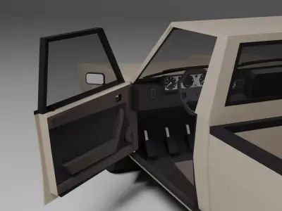 Low Poly 1980s Utility Pickup 3D Model Free Download Car07 Free low-poly 3D model