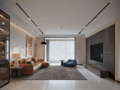 Warm Contemporary Apartment Living 3D model