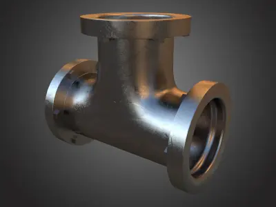 Steel T Pipe 3D model