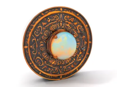 Ornate Copper Medallion model pack Low-poly 3D model