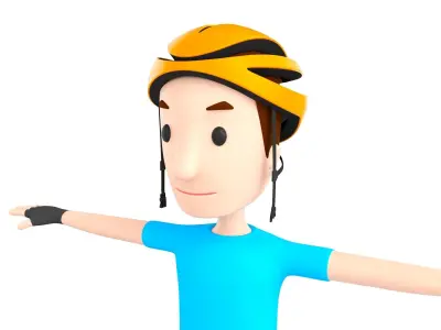 CartoonMan032 Cyclist 3D model