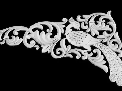 Central decor ornament for furniture 3D model 753